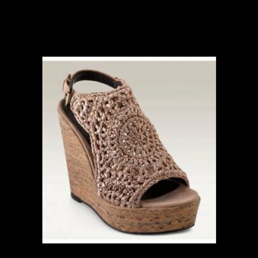 Elizabeth & James Crochet Silk Wedges